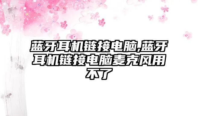 藍牙耳機鏈接電腦,藍牙耳機鏈接電腦麥克風用不了