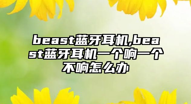 beast藍(lán)牙耳機,beast藍(lán)牙耳機一個響一個不響怎么辦