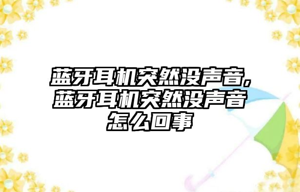 藍(lán)牙耳機(jī)突然沒聲音,藍(lán)牙耳機(jī)突然沒聲音怎么回事