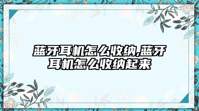 藍(lán)牙耳機(jī)怎么收納,藍(lán)牙耳機(jī)怎么收納起來(lái)