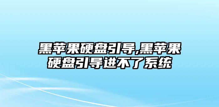 黑蘋(píng)果硬盤(pán)引導(dǎo),黑蘋(píng)果硬盤(pán)引導(dǎo)進(jìn)不了系統(tǒng)